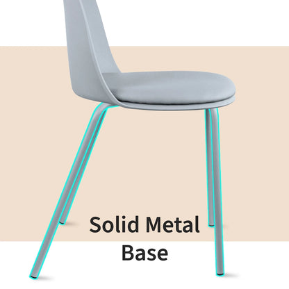 Ensemble de 2 chaises de salle à manger rétro en plastique moulé, style Eiffel, pour salon, cuisine, bureau chromé, style design