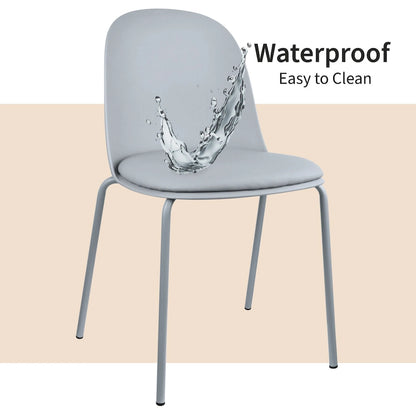 Ensemble de 2 chaises de salle à manger rétro en plastique moulé, style Eiffel, pour salon, cuisine, bureau chromé, style design