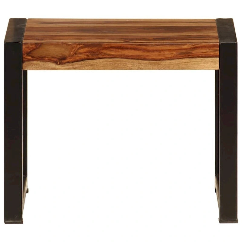 Ensemble de 3 tables gigognes vidaXL, bois de sheesham, structures en acier noir