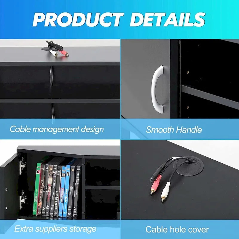 FITUEYES Meuble TV mural avec bureau flottant et rangement intégré - 43,3