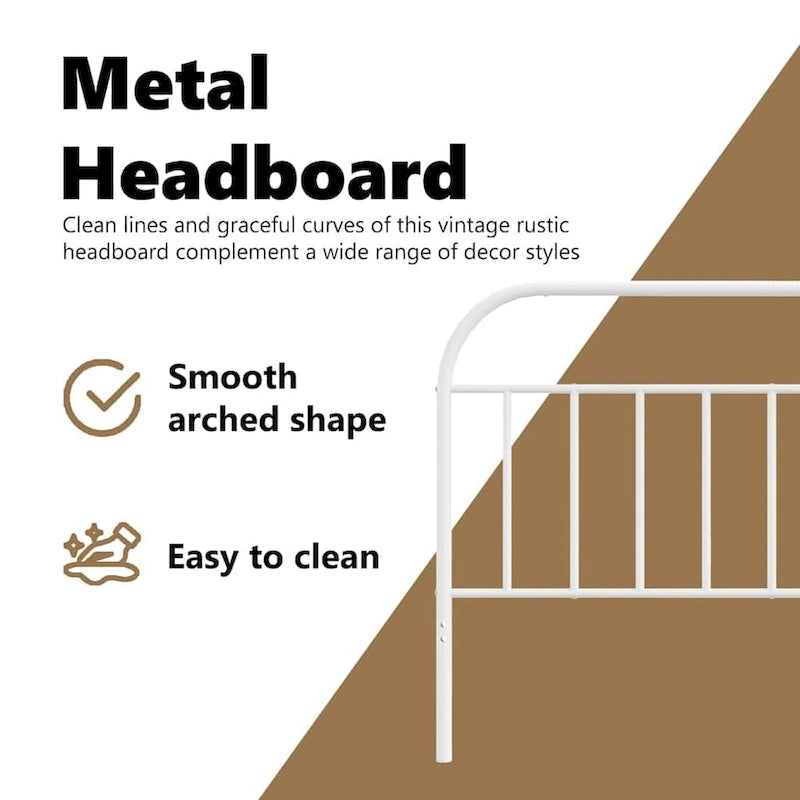 Tête de lit en métal vidaXL 38,2 pouces, style rustique ferme (tête de lit uniquement)