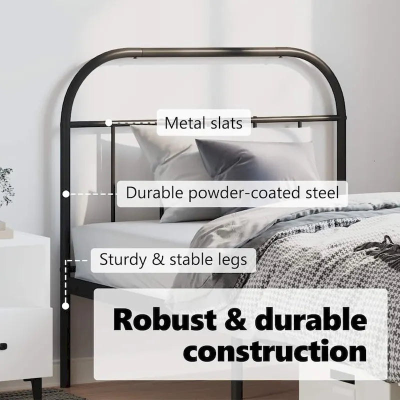 Tête de lit en métal vidaXL 38,2 pouces, style rustique ferme (tête de lit uniquement)