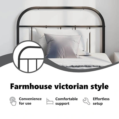 Tête de lit en métal vidaXL 38,2 pouces, style rustique ferme (tête de lit uniquement)