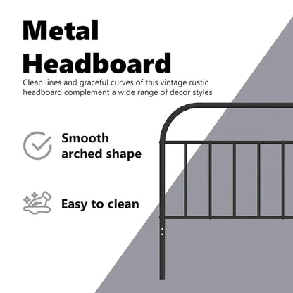 Tête de lit en métal vidaXL 38,2 pouces, style rustique ferme (tête de lit uniquement)