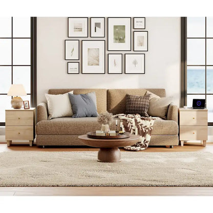 Table d'appoint WAMPAT avec station de recharge et 2 tiroirs pour salon