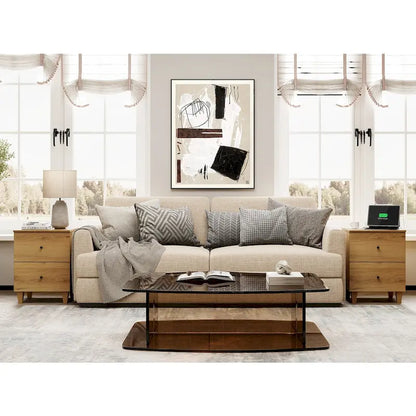 Table d'appoint WAMPAT avec station de recharge et 2 tiroirs pour salon