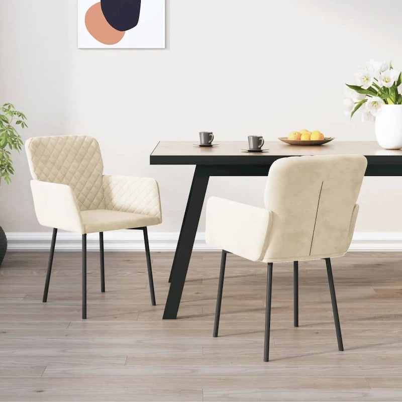 vidaXL Chaises de salle à manger, lot de 2, fauteuils d'appoint rembourrés en velours pour salon - 20,3 x 24 x 30,9