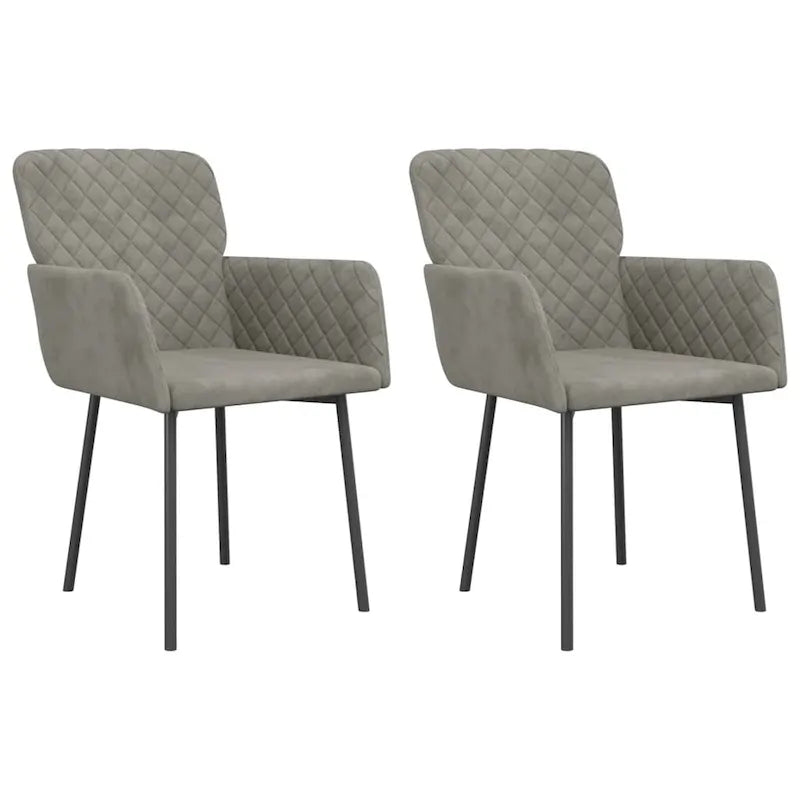 vidaXL Chaises de salle à manger, lot de 2, fauteuils d'appoint rembourrés en velours pour salon - 20,3 x 24 x 30,9