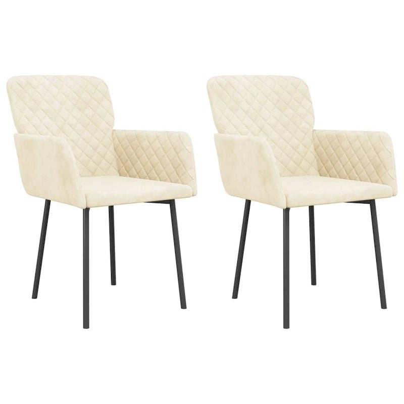 vidaXL Chaises de salle à manger, lot de 2, fauteuils d'appoint rembourrés en velours pour salon - 20,3 x 24 x 30,9