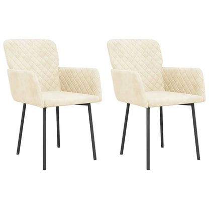 vidaXL Chaises de salle à manger, lot de 2, fauteuils d'appoint rembourrés en velours pour salon - 20,3 x 24 x 30,9