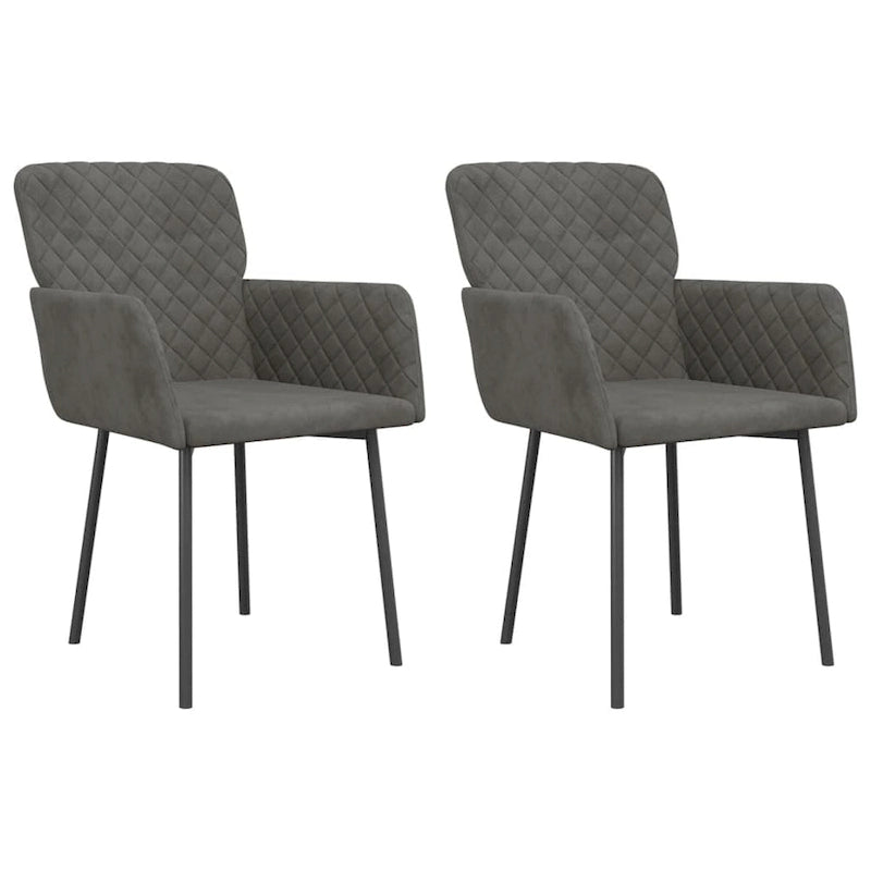 vidaXL Chaises de salle à manger, lot de 2, fauteuils d'appoint rembourrés en velours pour salon - 20,3 x 24 x 30,9