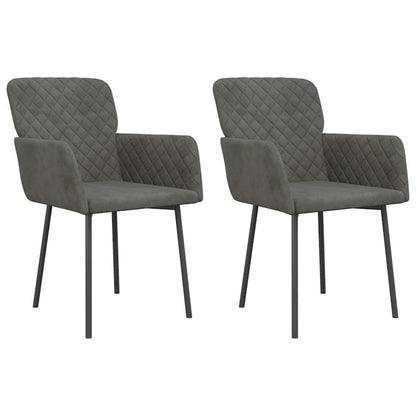 vidaXL Chaises de salle à manger, lot de 2, fauteuils d'appoint rembourrés en velours pour salon - 20,3 x 24 x 30,9