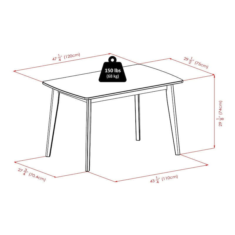 Table de salle à manger Shaye avec chaises à dossier à lattes