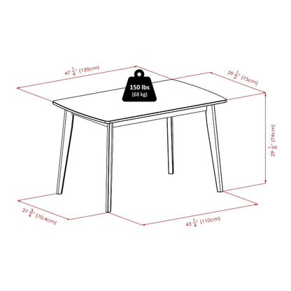 Table de salle à manger Shaye avec chaises à dossier à lattes
