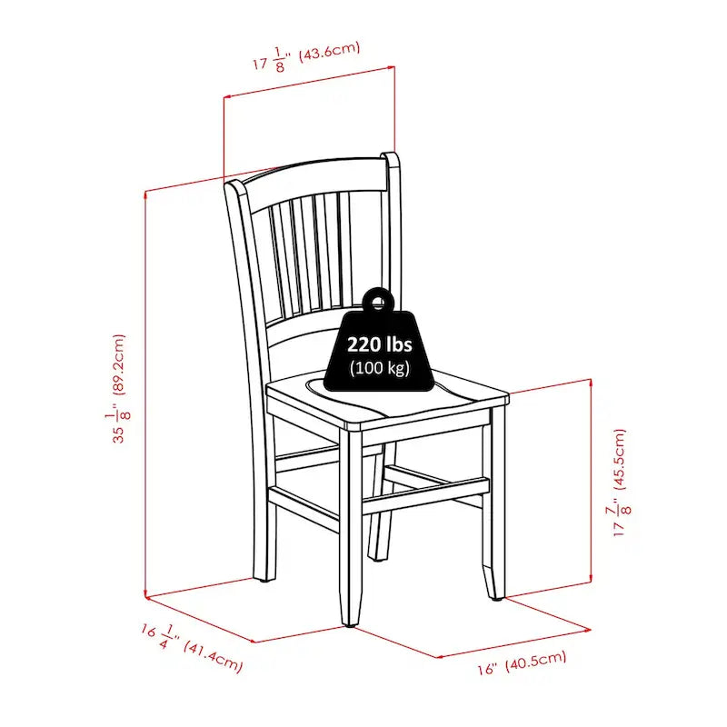 Table de salle à manger Shaye avec chaises à dossier à lattes