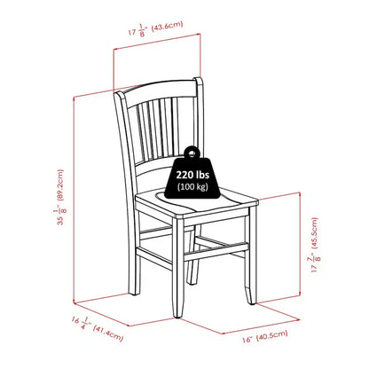 Table de salle à manger Shaye avec chaises à dossier à lattes