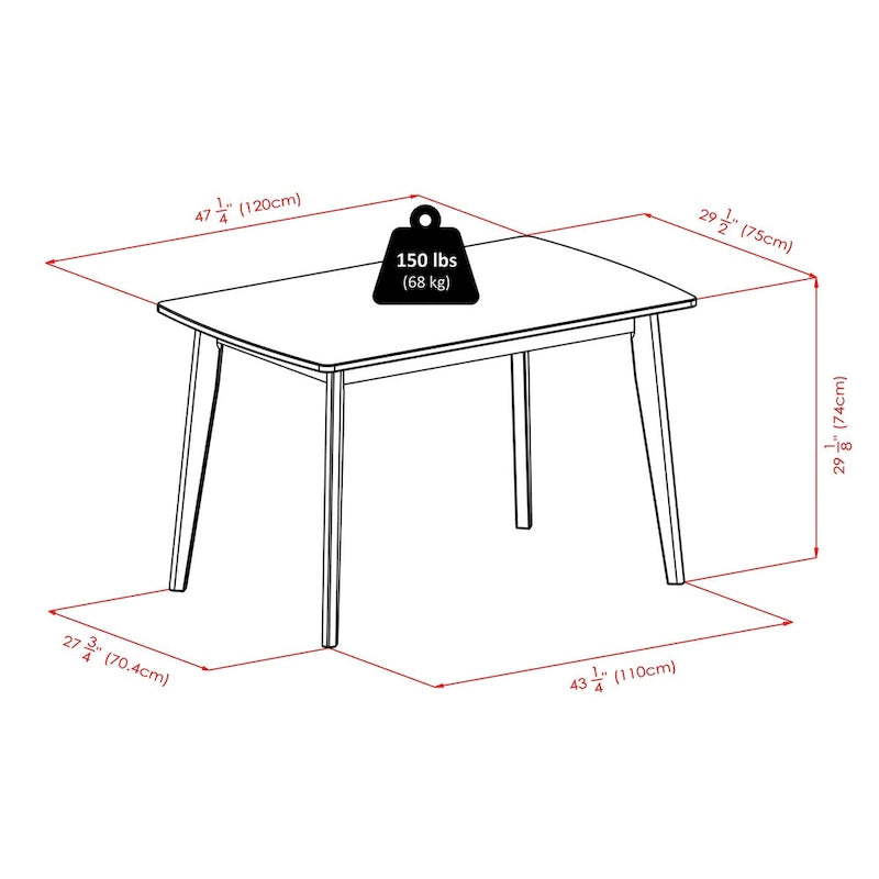 Table de salle à manger Shaye avec chaises à dossier à lattes