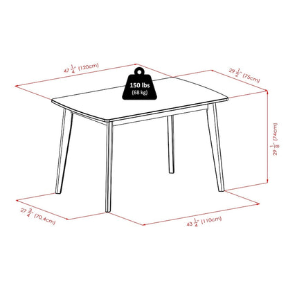 Table de salle à manger Shaye avec chaises à dossier à lattes