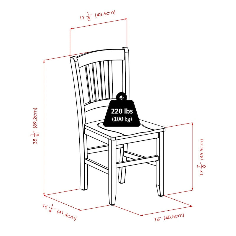 Table de salle à manger Shaye avec chaises à dossier à lattes