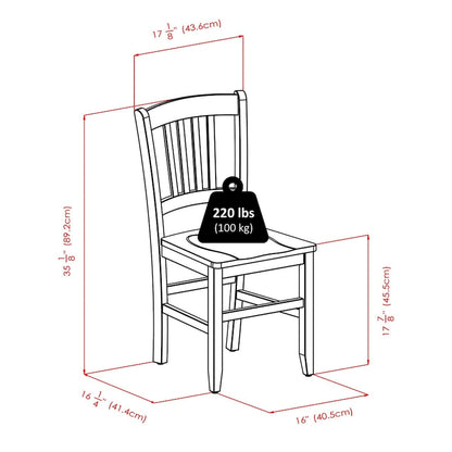 Table de salle à manger Shaye avec chaises à dossier à lattes