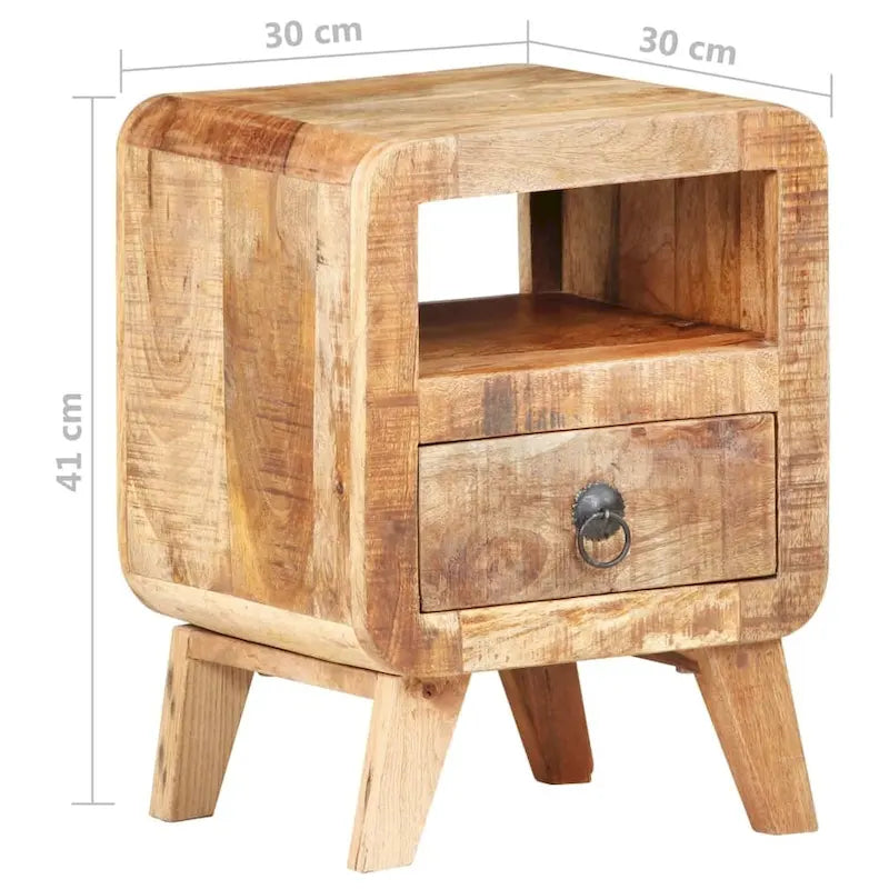 Table de chevet/d'appoint vidaXL avec pieds en bois massif pour chambre à coucher - 11,8 x 11,8 x 16,1