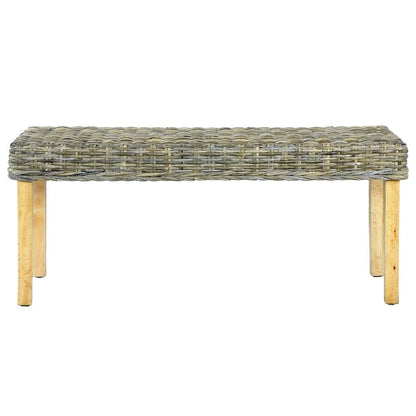 Banc vidaXL 43.3 en rotin Kubu naturel et bois de manguier massif