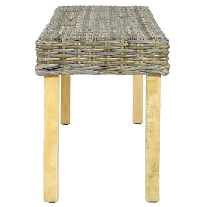 Banc vidaXL 43.3 en rotin Kubu naturel et bois de manguier massif