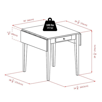Table à abattants avec chaises à dossier échelle, noyer