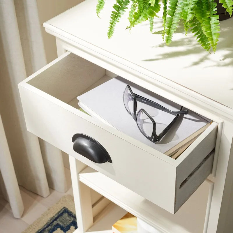 Table d'appoint de rangement SAFAVIEH Clemie grise - 45 x 35 x 76 cm (17,7 x 13,8 x 29,9 pouces) - 46 x 36 x 76 cm (18 x 14 x 30 pouces)