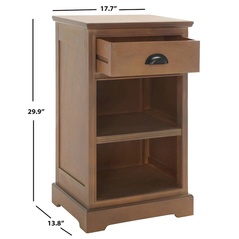 Table d'appoint de rangement SAFAVIEH Clemie grise - 45 x 35 x 76 cm (17,7 x 13,8 x 29,9 pouces) - 46 x 36 x 76 cm (18 x 14 x 30 pouces)