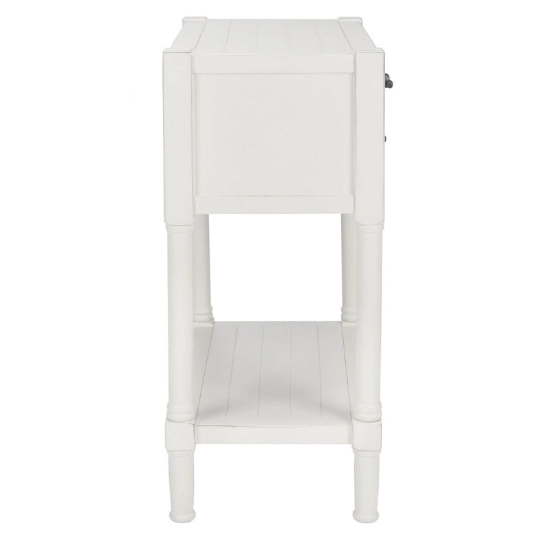 Console SAFAVIEH Philomene blanche vieillie à 3 tiroirs - 23,5 po L x 13 po P x 29,5 po H - 24 po L x 13 po P x 30 po H