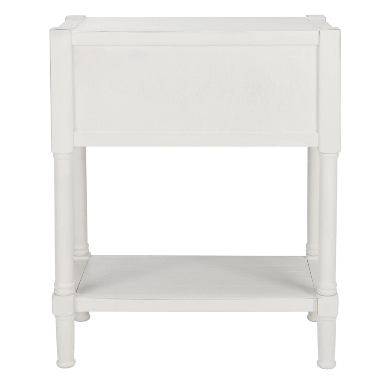 Console SAFAVIEH Philomene blanche vieillie à 3 tiroirs - 23,5 po L x 13 po P x 29,5 po H - 24 po L x 13 po P x 30 po H