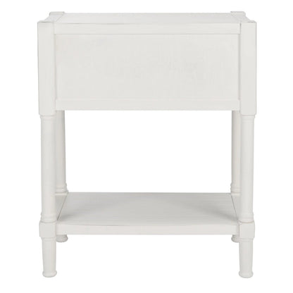 Console SAFAVIEH Philomene blanche vieillie à 3 tiroirs - 23,5 po L x 13 po P x 29,5 po H - 24 po L x 13 po P x 30 po H