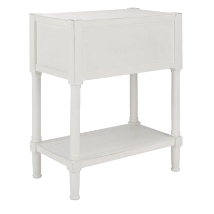 Console SAFAVIEH Philomene blanche vieillie à 3 tiroirs - 23,5 po L x 13 po P x 29,5 po H - 24 po L x 13 po P x 30 po H
