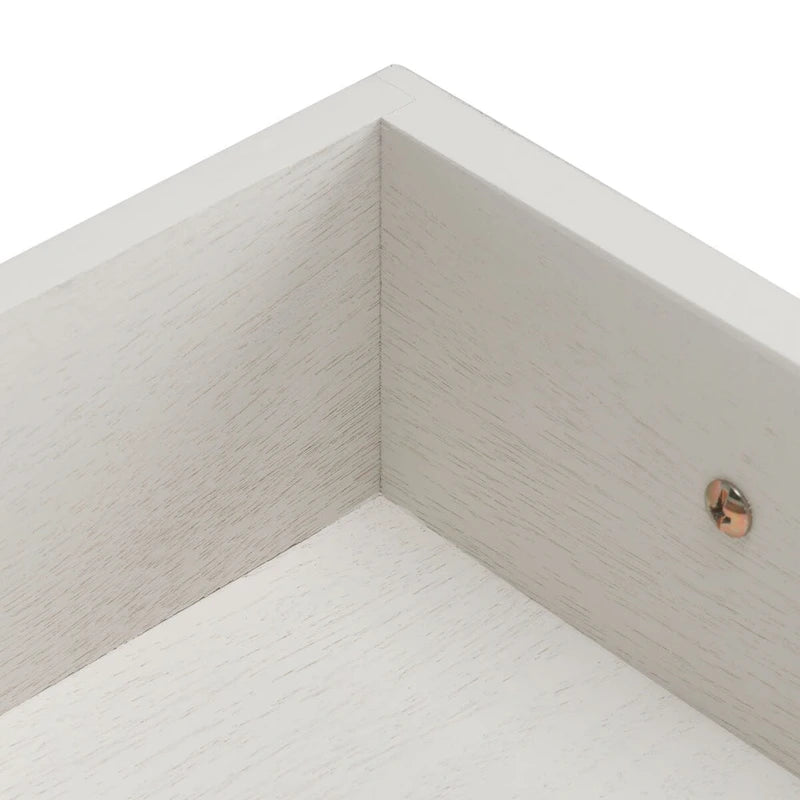 Console SAFAVIEH Philomene blanche vieillie à 3 tiroirs - 23,5 po L x 13 po P x 29,5 po H - 24 po L x 13 po P x 30 po H