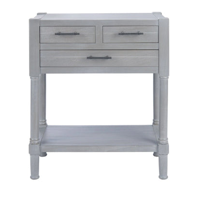 Console SAFAVIEH Philomene blanche vieillie à 3 tiroirs - 23,5 po L x 13 po P x 29,5 po H - 24 po L x 13 po P x 30 po H