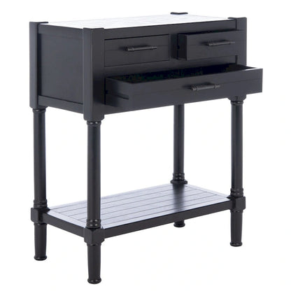 Console SAFAVIEH Philomene blanche vieillie à 3 tiroirs - 23,5 po L x 13 po P x 29,5 po H - 24 po L x 13 po P x 30 po H