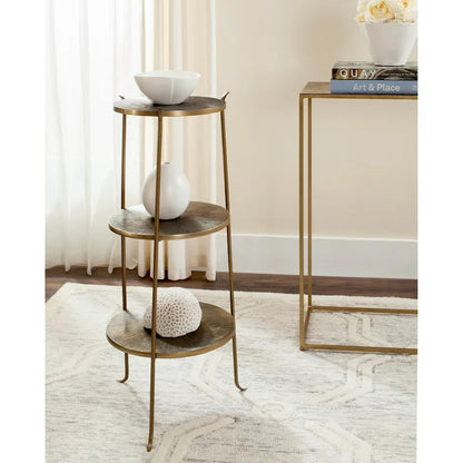 SAFAVIEH Jerrie Brass Side Table - 14 x 14 x 31.5 - 14Wx14Dx32H