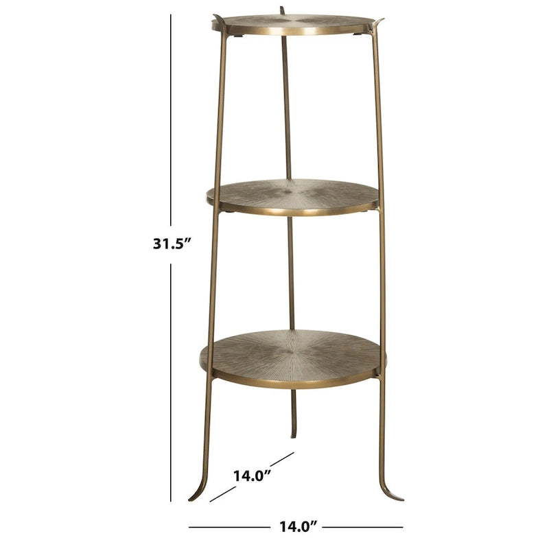 Table d'appoint en laiton SAFAVIEH Jerrie - 35,5 x 35,5 x 80 cm - 35,5 cm L x 35,5 x 81 cm H