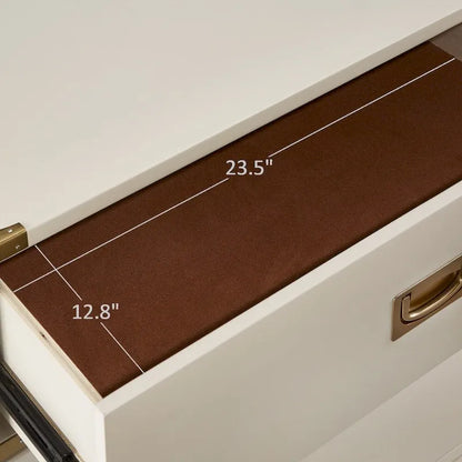 Table de chevet Kedric à 3 tiroirs, finition dorée, par iNSPIRE Q Bold