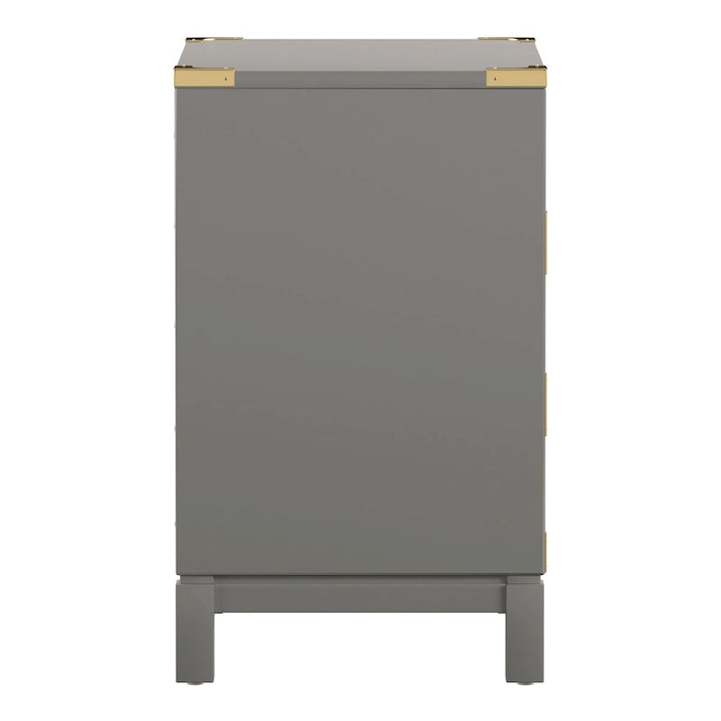 Table de chevet Kedric à 3 tiroirs, finition dorée, par iNSPIRE Q Bold