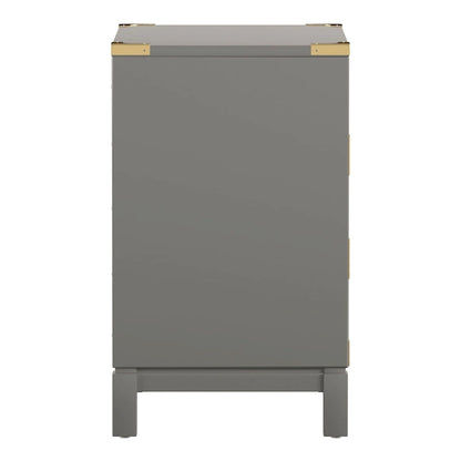 Table de chevet Kedric à 3 tiroirs, finition dorée, par iNSPIRE Q Bold