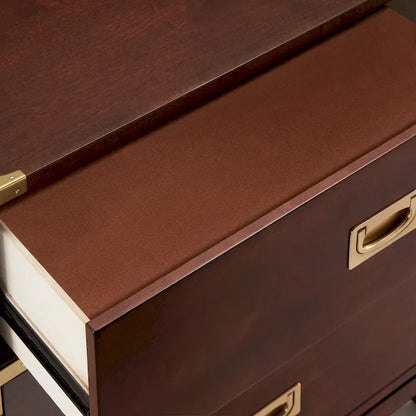 Table de chevet Kedric à 3 tiroirs, finition dorée, par iNSPIRE Q Bold