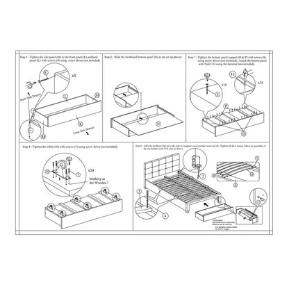 Lit Queen Size avec rangement sous le lit, revêtement en similicuir