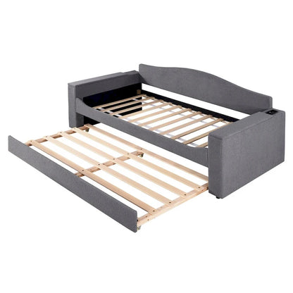 Lit de jour en polaire UTeddy pour lit simple avec accoudoirs de rangement et lit gigogne