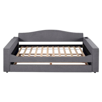 Lit de jour en polaire UTeddy pour lit simple avec accoudoirs de rangement et lit gigogne