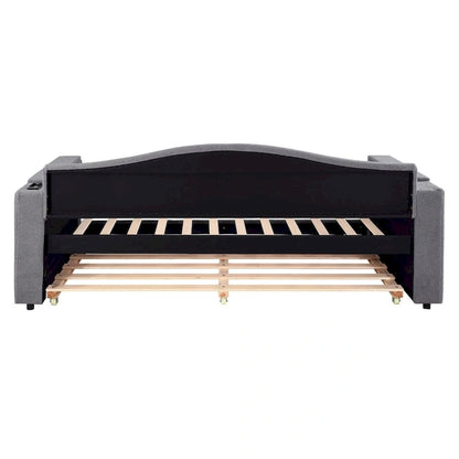 Lit de jour en polaire UTeddy pour lit simple avec accoudoirs de rangement et lit gigogne