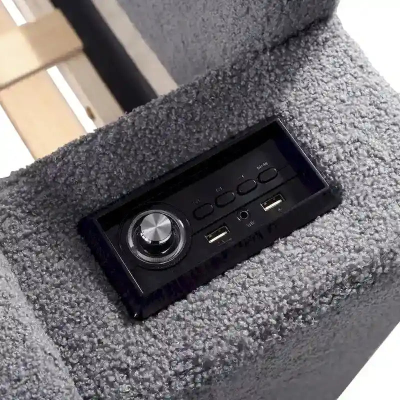 Lit de jour en polaire UTeddy pour lit simple avec accoudoirs de rangement et lit gigogne