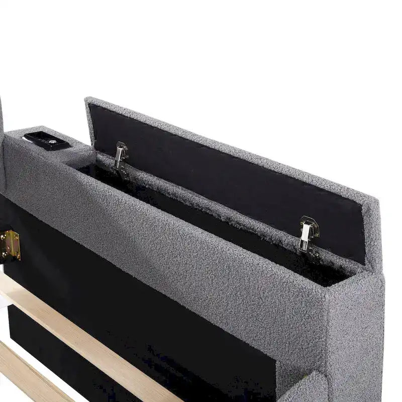 Lit de jour en polaire UTeddy pour lit simple avec accoudoirs de rangement et lit gigogne