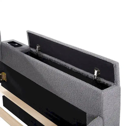 Lit de jour en polaire UTeddy pour lit simple avec accoudoirs de rangement et lit gigogne